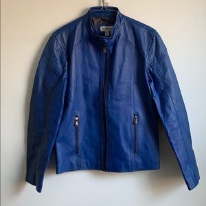 RARE Le Chateau blue 100% leather size XS